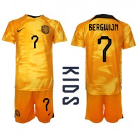 Echipament fotbal Olanda Steven Bergwijn #7 Tricou Acasa Mondial 2022 pentru copii maneca scurta (+ Pantaloni scurti)